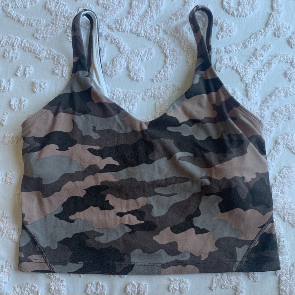 Women’s 6 LULULEMON Align Cropped Tank Heritage 365 Camo Dusty Bronze Multi